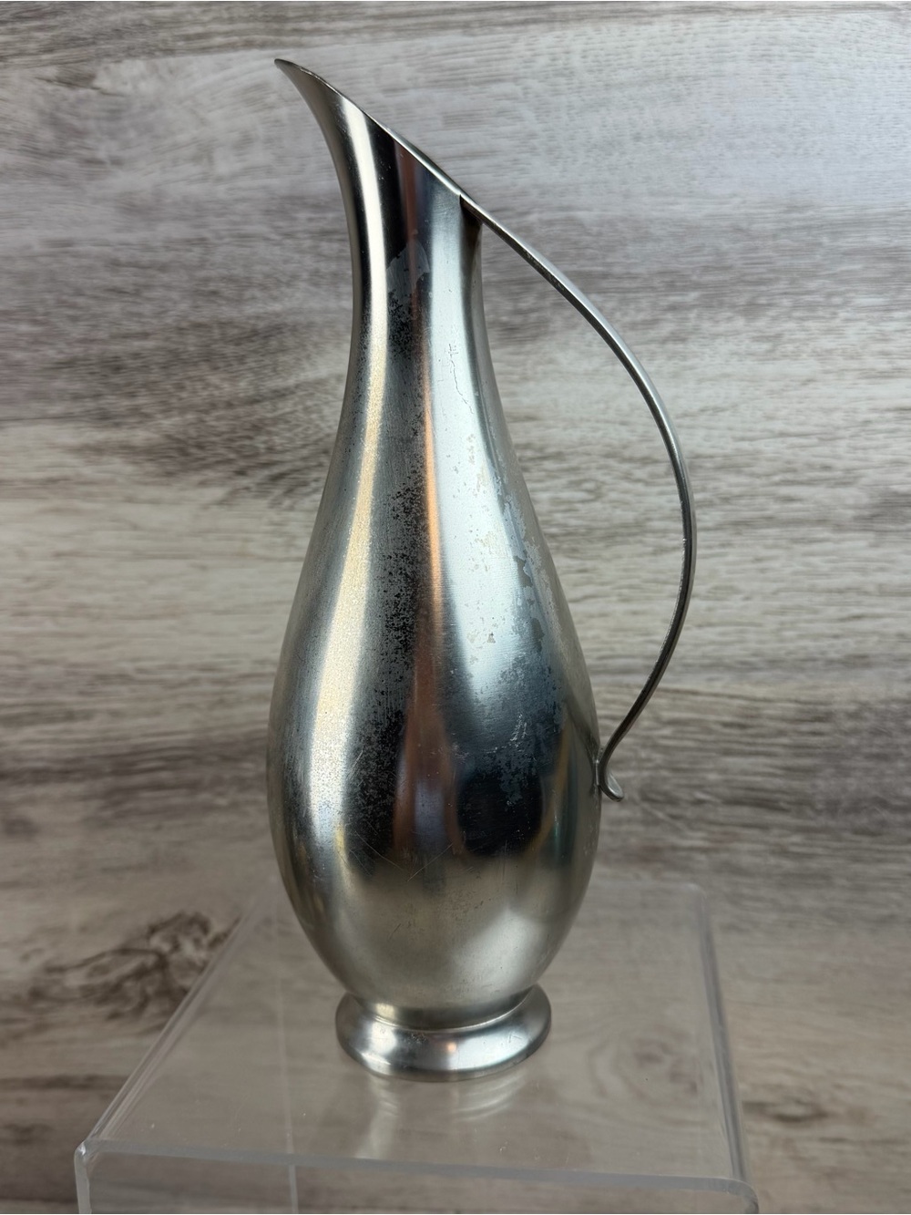 Vintage Pewter Water Pitcher Royal Holland 9.75” Tall